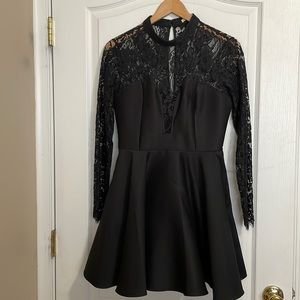 Mustard Seed black lace mini dress M